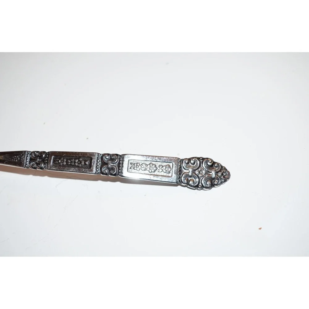 Oneida Community Coronation floral accent Sugar spoon ladle meat‎ fork scroll